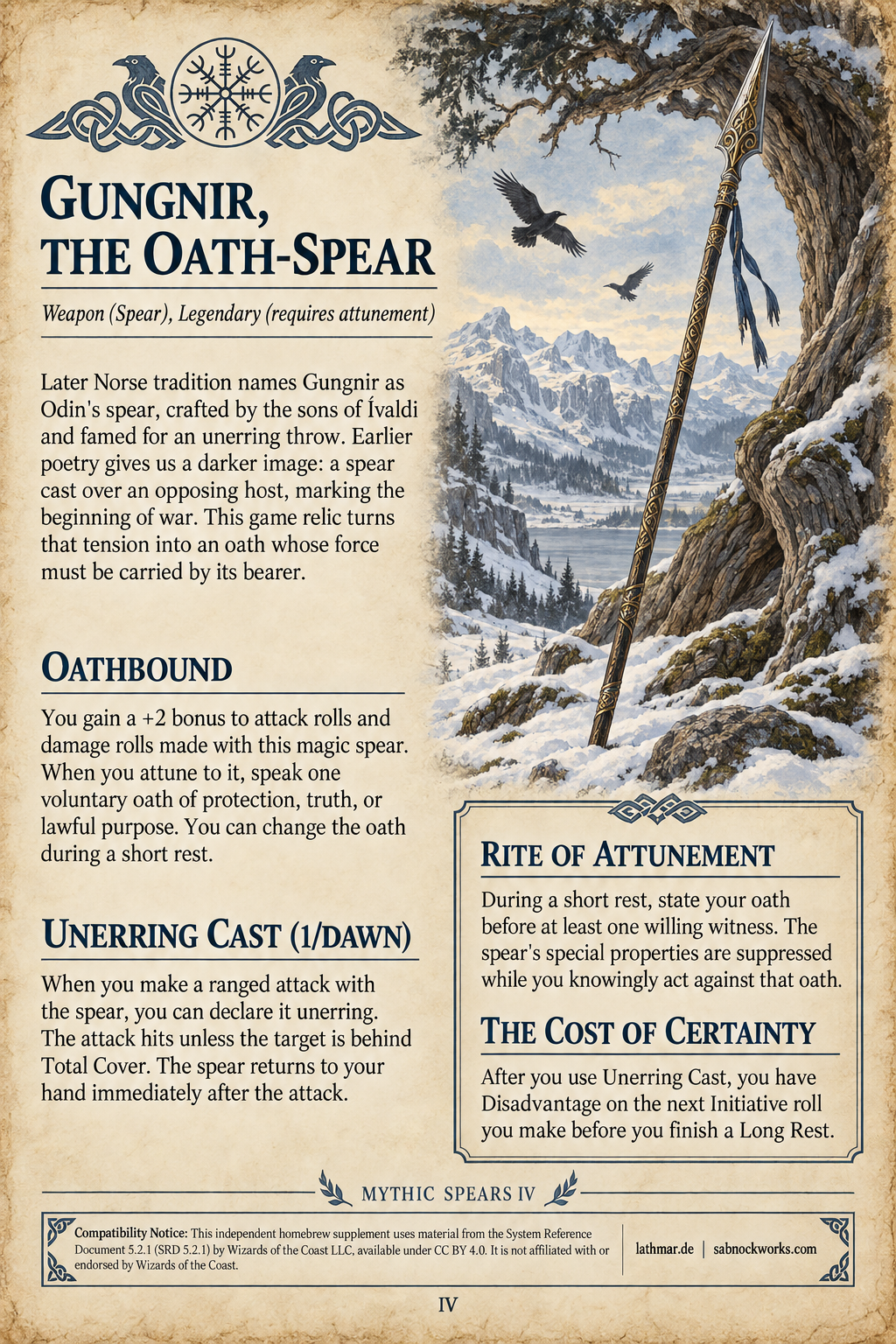 Gungnir, the Oath-Spear tabletop material cover